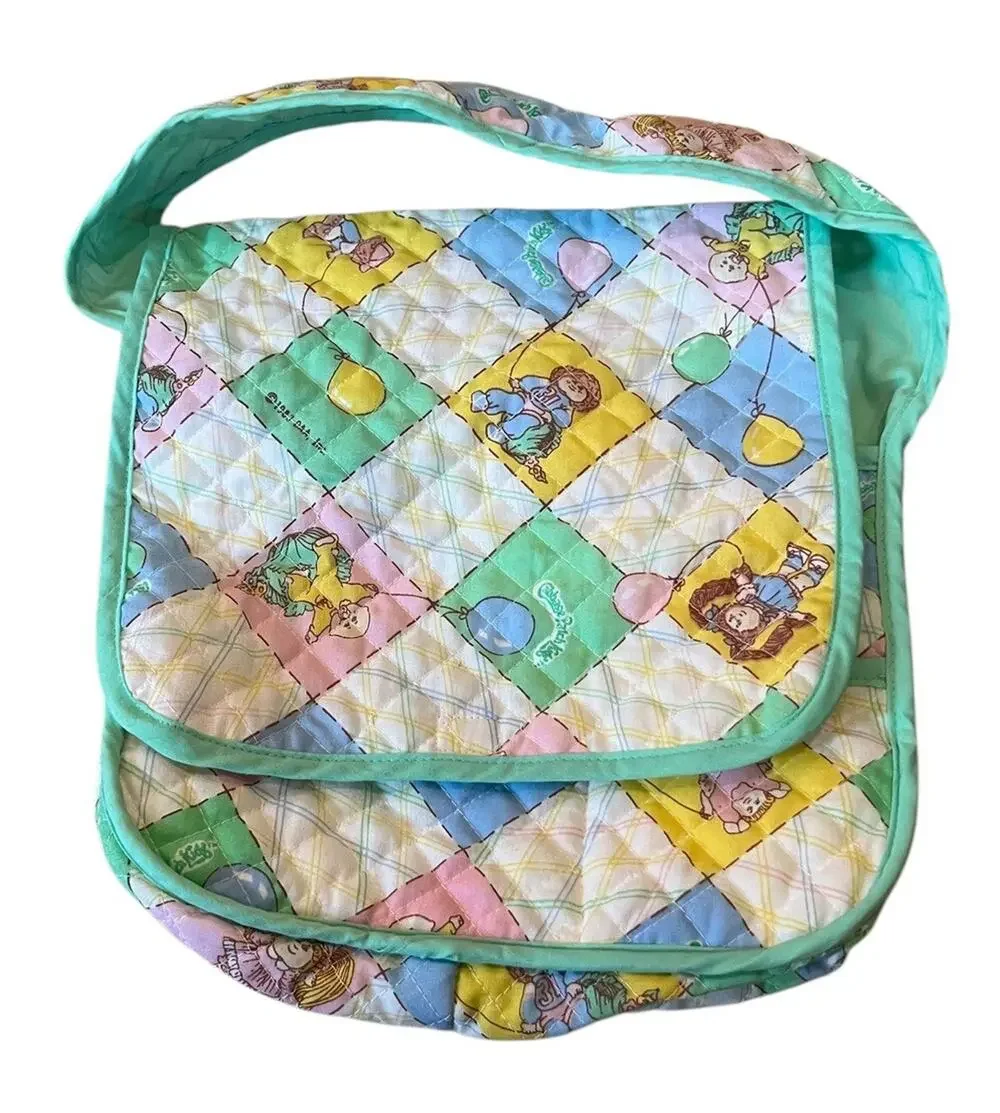 Cabbage Patch Kids Cloth Shoulder Diaper Bag Storage Pockets Vintage 1983